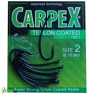 Carpex Teflon TS7 Bojlis Horog Fekete 6-os 10db/csomag
