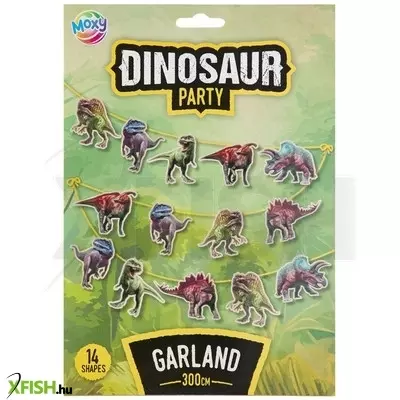 grafix dínós papír girland, 3 m, 14 zászló
