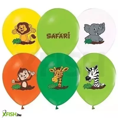 Szafari mintás színes lufi - 5 db