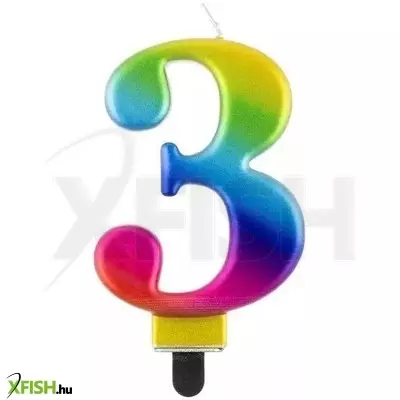 Szivárvány színű születésnapi gyertya, 8 cm - 3
