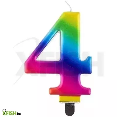 Szivárvány színű születésnapi gyertya, 8 cm - 4