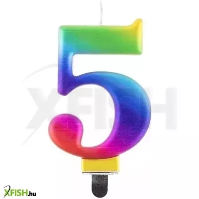 Szivárvány színű születésnapi gyertya, 8 cm - 5