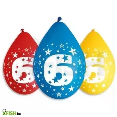Színes,születésnapi számos lógó lufi csomag, 30 cm - 6