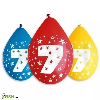 Színes,születésnapi számos lógó lufi csomag, 30 cm - 7