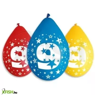 Színes, születésnapi számos lógó lufi csomag, 30 cm - 9