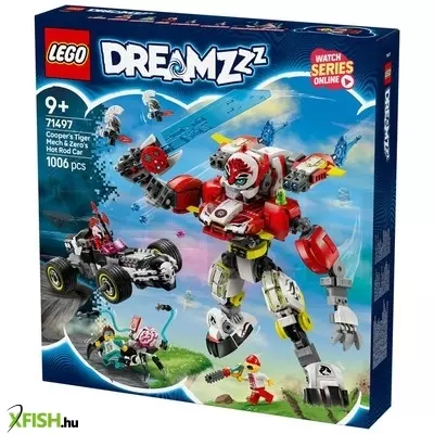 lego dreamzzz 71497 cooper tigrisrobotja és zero hot rod autója