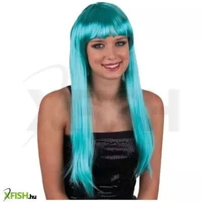 funny fashion hosszú paróka - türkiz