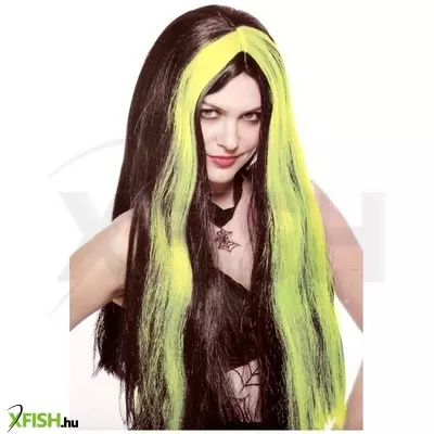Funny fashion boszorkány paróka - fekete-zöld, univerzális méret