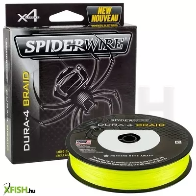 SpiderWire Dura4 Braid Filler Spools 4 Szálból szőtt Fonott Pergető Zsinór 150m Sárga 9.1kg | 20lb | 0.10mm