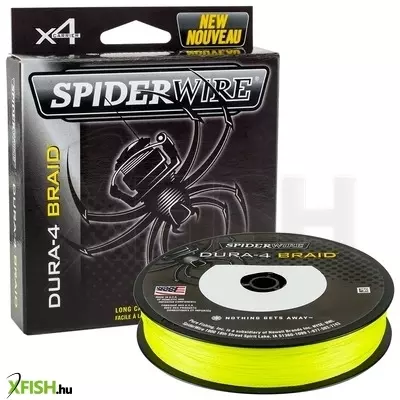 SpiderWire Dura 4 Filler Spools 4 Szálból szőtt Fonott Pergető Zsinór 300m Sárga 23.2kg | 0.25mm