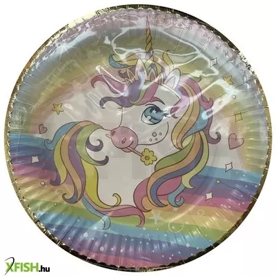 Grafix unikornis papírtányér, 23 cm, 6 db