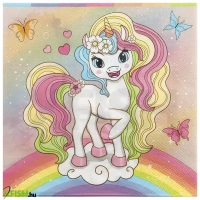 Grafix unikornis szalvéta, 33x33 cm, 12 db