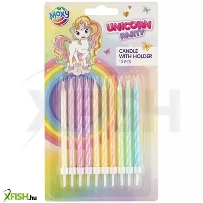 Grafix unikornis gyertya tartóval, 8 cm, 10 db