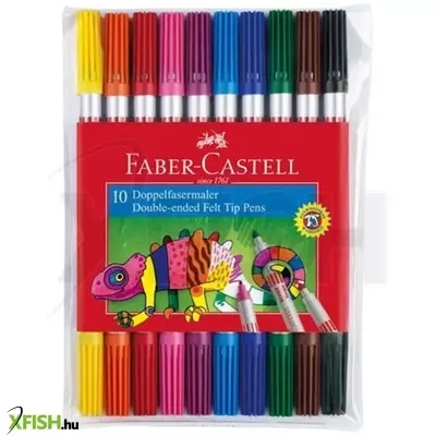 Faber-Castell: Kétvégű, kimosható, 10 db-os filctoll készlet