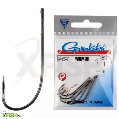 Gamakatsu Worm 36 Gilisztás Horog 3/0 -ás NS Black 5db/Cs