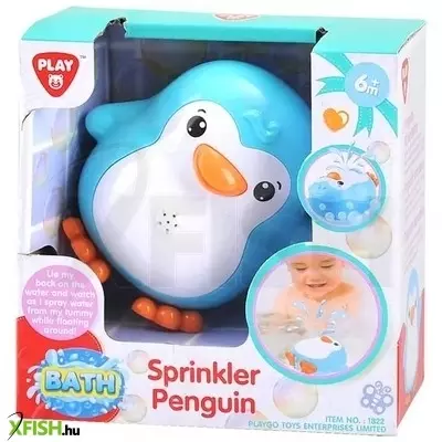 playgo: vízspriccelő pingvin fürdőjáték - kék