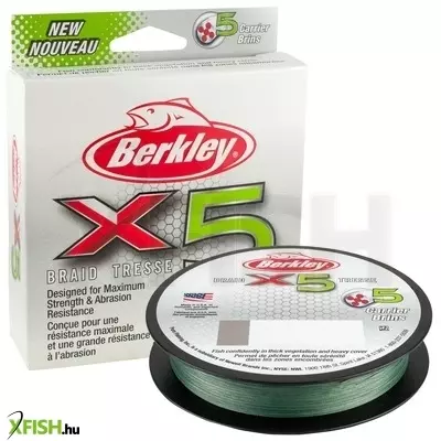 Berkley x5 Braid Filler Spool Fonott Pergető zsinór 165yd | 150m Low-Vis Green zöld 6lb test | 17 lbC | 7.6kg 0.08mm class | 0.003in class