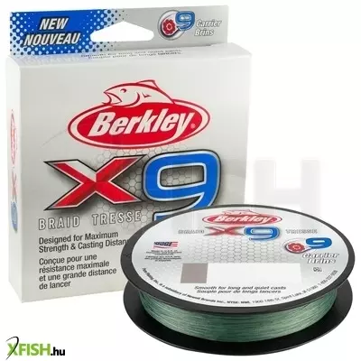 Berkley x9 Braid Filler Spool Fonott Pergető zsinór 164yd | 150m Low-Vis Green zöld 80lb test | 100 lbC | 45.6kg 0.40mm class | 0.016in class 20lb