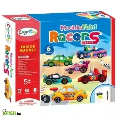 Hűtőmágnes készítő szett - Versenyautók