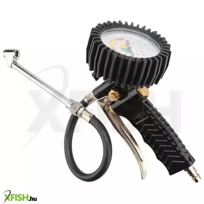 Neotools pneumatikus kerékfúvó pisztoly, nyomásmérővel 80mm, dupla teherautó kerekekhez