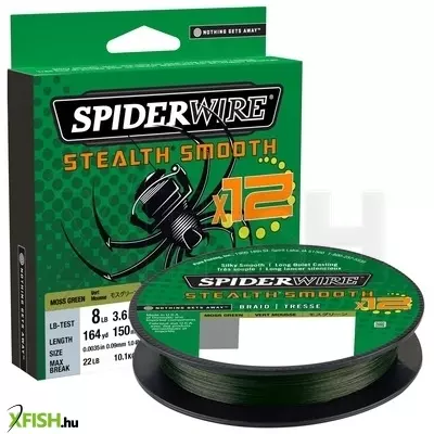 SpiderWire Stealth Smooth 12 Braid Filler Spools 12 Szálból szőtt Fonott Pergető Zsinór 150m Sötétzöld 1.8kg | 0.05mm 0.5lb