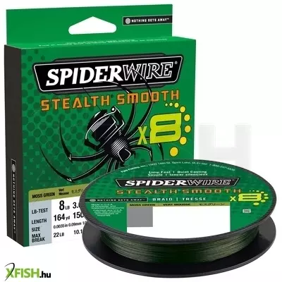 SpiderWire Stealth Smooth8 Filler Spools Mikrokristályos Polimerréteg bevonatú Fonott Pergető Zsinór 300m Sötétzöld 7.5kg | 16lb 0.09mm 2lb