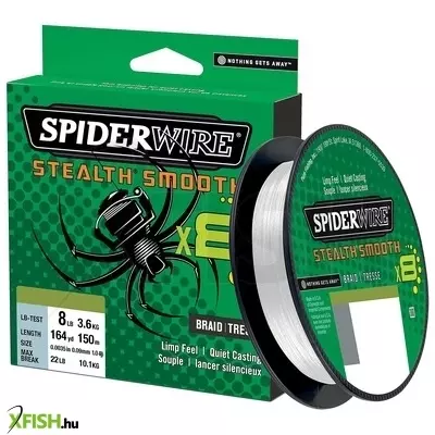 SpiderWire Stealth Smooth8 Filler Spools Mikrokristályos Polimerréteg bevonatú Fonott Pergető Zsinór 150m Áttetsző 6.0kg | 13lb 0.08mm