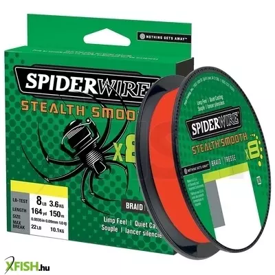 SpiderWire Stealth Smooth8 Filler Spools Mikrokristályos Polimerréteg bevonatú Fonott Pergető Zsinór 150m Piros 12lb | 5.4kg 0.06mm