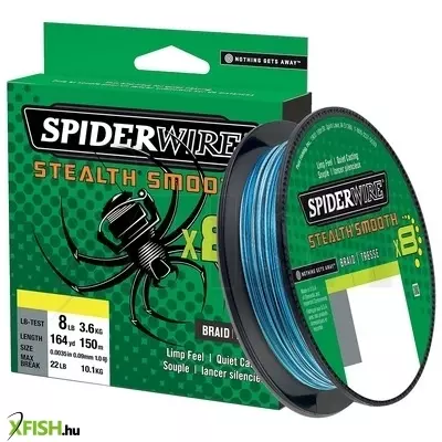 SpiderWire Stealth Smooth8 Filler Spools Mikrokristályos Polimerréteg bevonatú Fonott Pergető Zsinór 150m Kék Camo 10.3kg | 22lb | 0.11mm