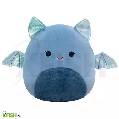 Squishmallows 20 cm - este a kék denevér szőrös hassal és fémesen csillogó szárnyakkal