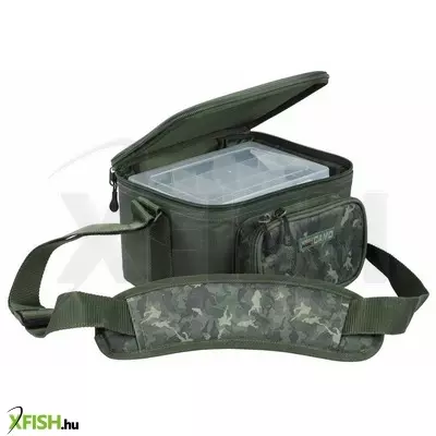 Mitchell Mx Camo Tackle Bag Green Camo Polybag Pergető Táska Dobozokkal
