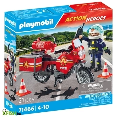 Playmobil motoros tűzoltó olajfoltokkal