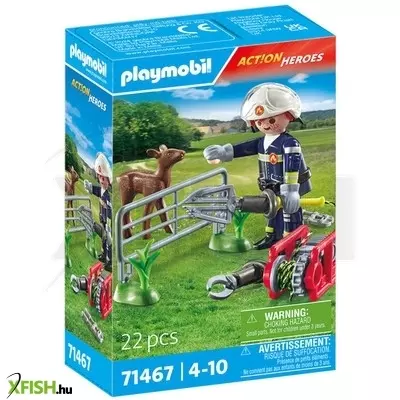 Playmobil tűzoltó állatmentés közben