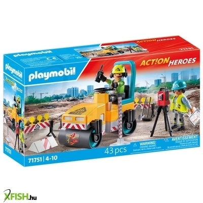 Playmobil útépítés úthengerrel és földmérővel