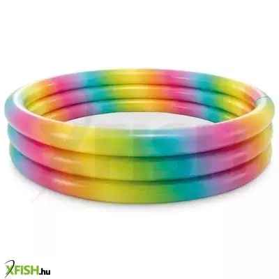 Intex: Szivárványos, háromgyűrűs medence - 168 x 38 cm