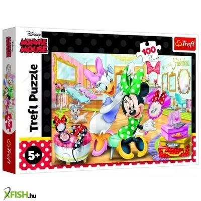 Trefl: Minnie egér, Minnie a szépségszalonban - 100 darabos puzzle