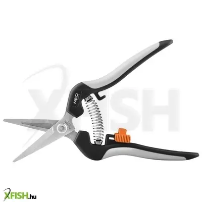 Neotools szüretelő metszőolló, hegyes, max.6mm, teflon bevonat, 185mm