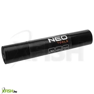 Neotools szemeteszsák, 120l, 70x110cm, 50mic, fekete, 10db/cs