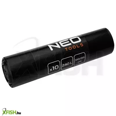 Neotools szemeteszsák, 240l, 120x150cm, 45mic, fekete, 10db/cs