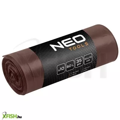 Neotools szemeteszsák 60l, 60x70cm, barna, erősített, vastagság35mic, 10db