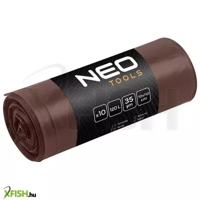 Neotools szemeteszsák 120l, 70x110cm, barna, erősített, vastagság35mic, 10db