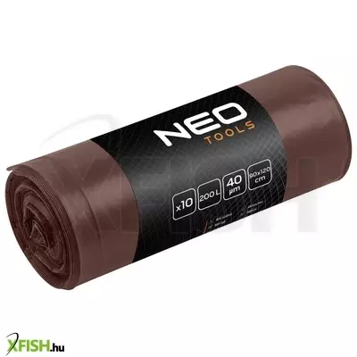 Neotools szemeteszsák 200l, 90x120cm, barna, erősített, vastagság40mic, 10db