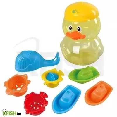Playgo: Bébi fürdőjáték készlet kacsás tárolóban