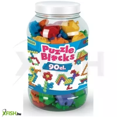 Wader: Hatszögletű építőjáték szett lezárható tárolódobozban - 90 db-os