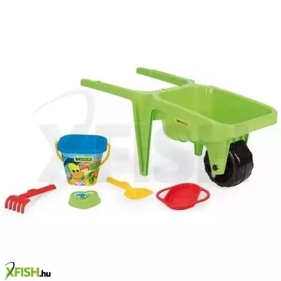 wader: óriás talicska homokozószettel - zöld