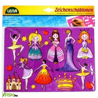 Lena hercegnős rajzolósablon 2 darabos készlet
