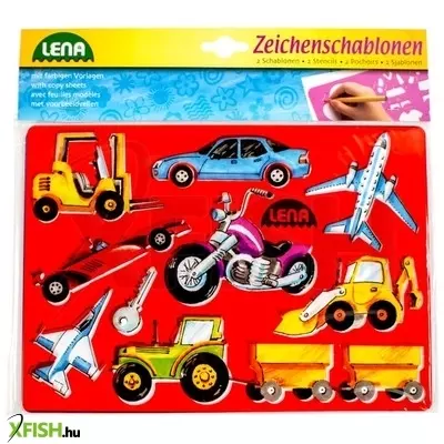 Lena autók és emberek rajzolósablon 2 darabos készlet