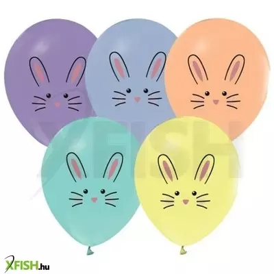 Nyuszi mintás lufi 5 darabos szett