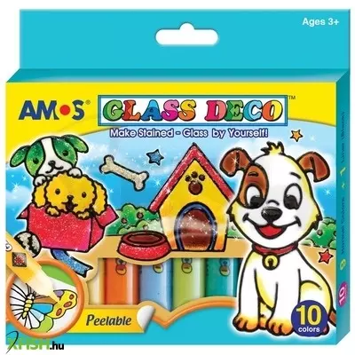 Amos glass deco üvegfesték 10 darabos készlet