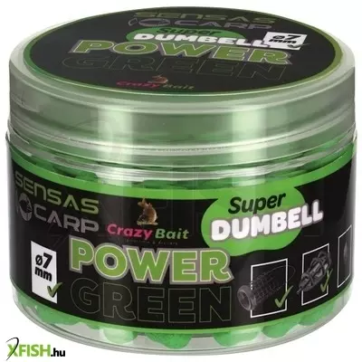 Sensas Dumbell Power Green Pellet Fokhagyma 7mm 70Gr